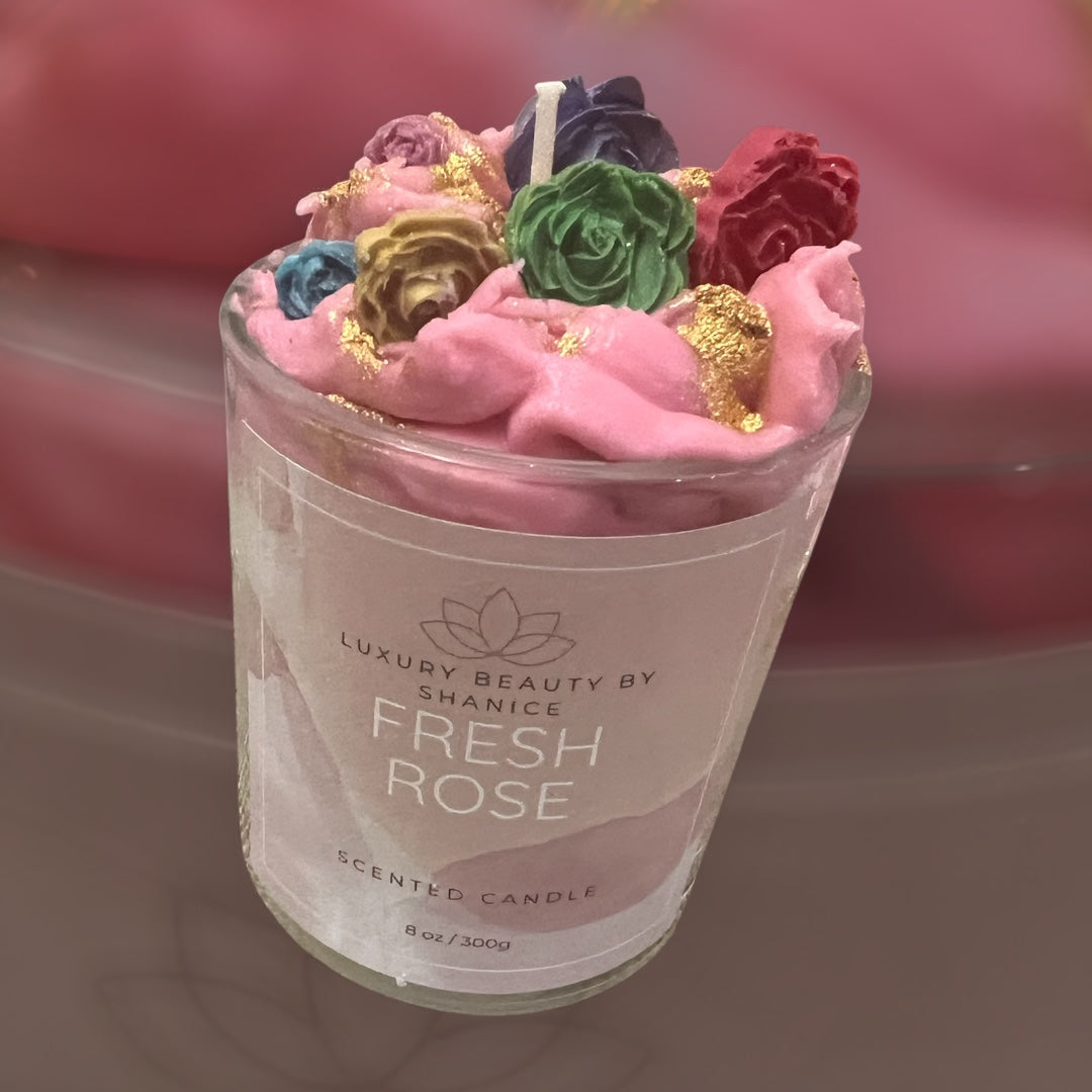 fresh rose candle